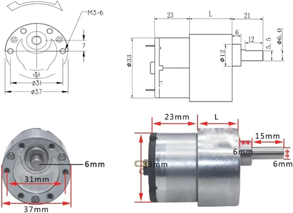 High Torque Gear Motor JGB37-520 Gear Motor, Micro DC Gear Motor, 12V 24V Electric Water Dispenser Sweeping Robot Motor4.webp