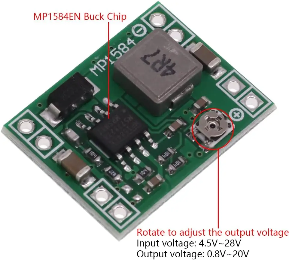 MP1584EN, 24V to 12V 9V 5V 3V, Ultra Small Adjustable DC-DC 3A Step-Down Buck Converter Module for Arduino_2.webp