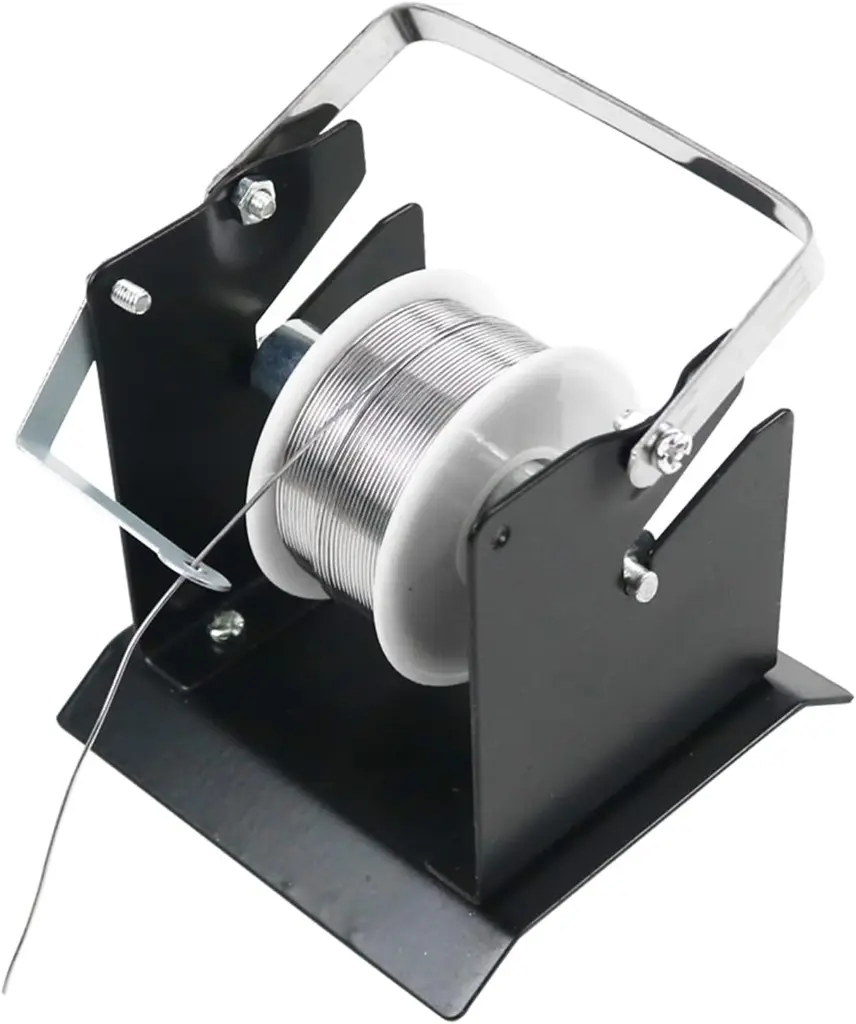 Industrial wire holders, all-metal, black, soldering mat.webp