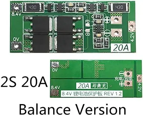 2S 20A 7.4V 8.4V 18650 Lithium Battery Protection Board BMS Balance Version1.webp