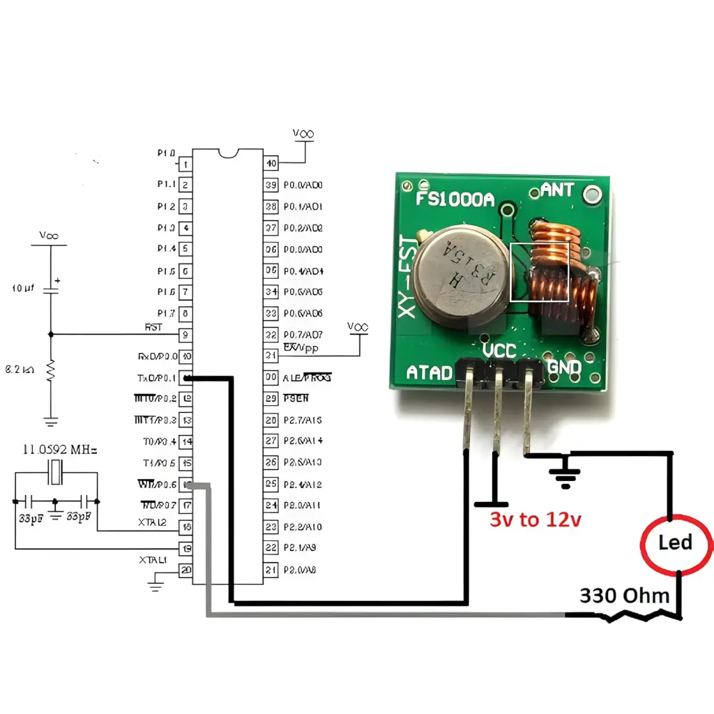 R&D FS1000A 433mHz Tx & Rx RF Radio Module 3.webp