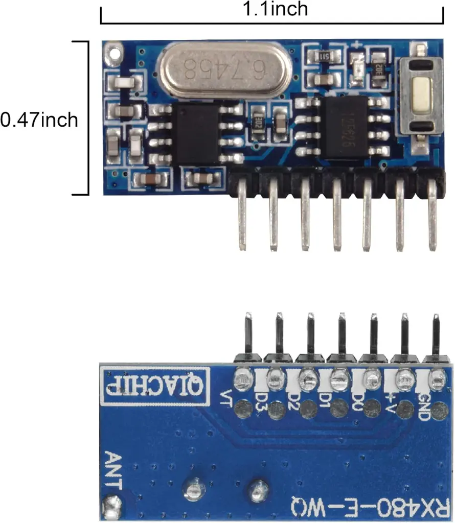 RX480E 433MHz RF Wireless Transmitter and Receiver Module + RF 433MHz Copper Spring Antenna2.webp