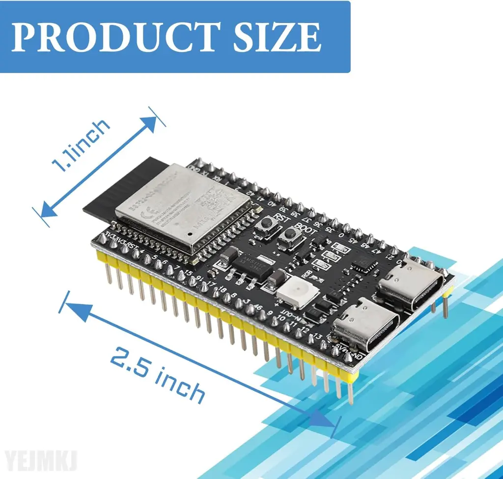ESP32 S3 Development Board ESP32-S3-DevKitC-1-N8R8 Cores Microcontroller Processor with Wi-Fi and BLE Functions ESP32-S3-WROOM-1 ESP32-S3 WiFi + Bluetooth MCU Module, Dual Type-C Hat3.webp