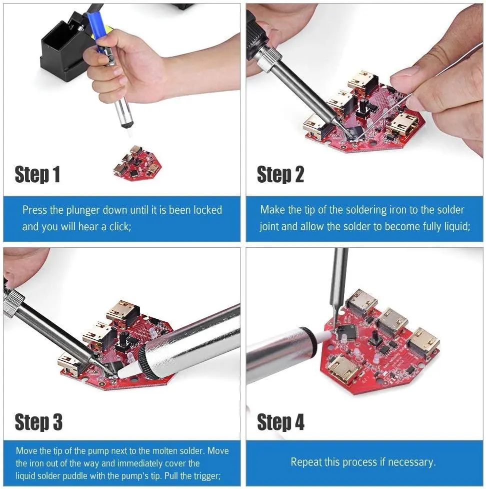 Aluminum Metal Desoldering Pump Suction Tin Gun Soldering Sucker Pen Removal Vacuum Soldering Iron Desolder Hand Welding Tools 3.webp