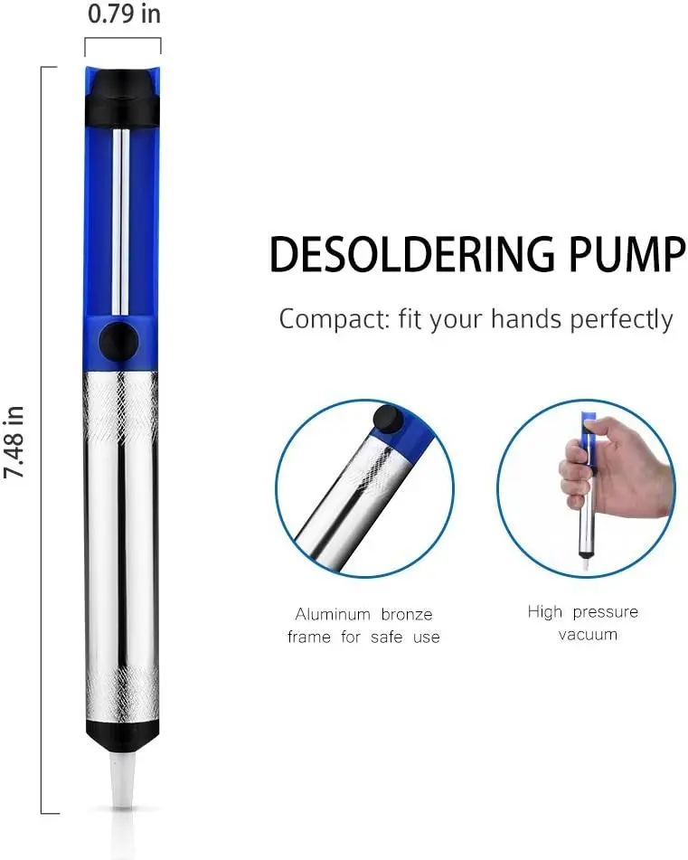 Aluminum Metal Desoldering Pump Suction Tin Gun Soldering Sucker Pen Removal Vacuum Soldering Iron Desolder Hand Welding Tools 1.webp