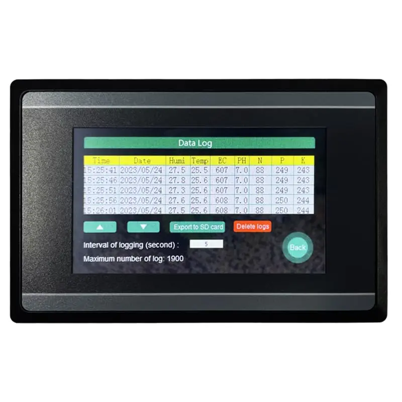 Measurement and Logging Soil Humidity Temperature Humidity EC PH Sensor with HMI Touch Screen 2.webp