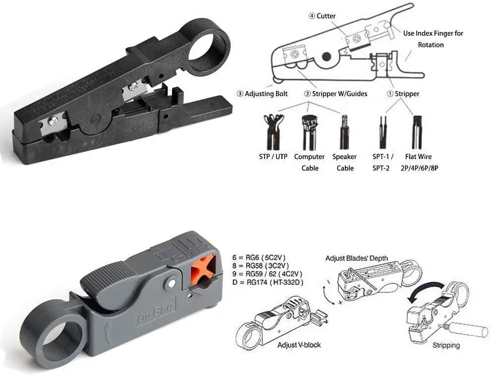 Network Tool Kit Professional Network Maintenance LAN Cable Tester, RJ45 Crimper 9 in 1 Repair Tools RJ45 Crimp Tool, 8P8C RJ45 Connectors, Cable Tester, Screwdriver, Stripping Pliers 4.webp