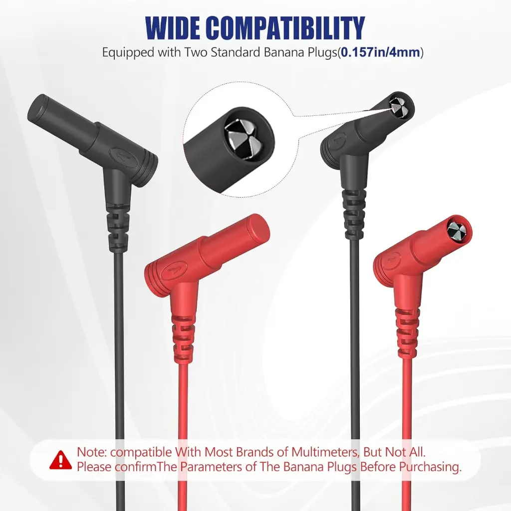 Test Leads 20A Ultra-Sharp Gold-Plated Test Probes, Test Leads Kit, Silicone Meter Leads for Multimeter and Automotive Testing2.webp