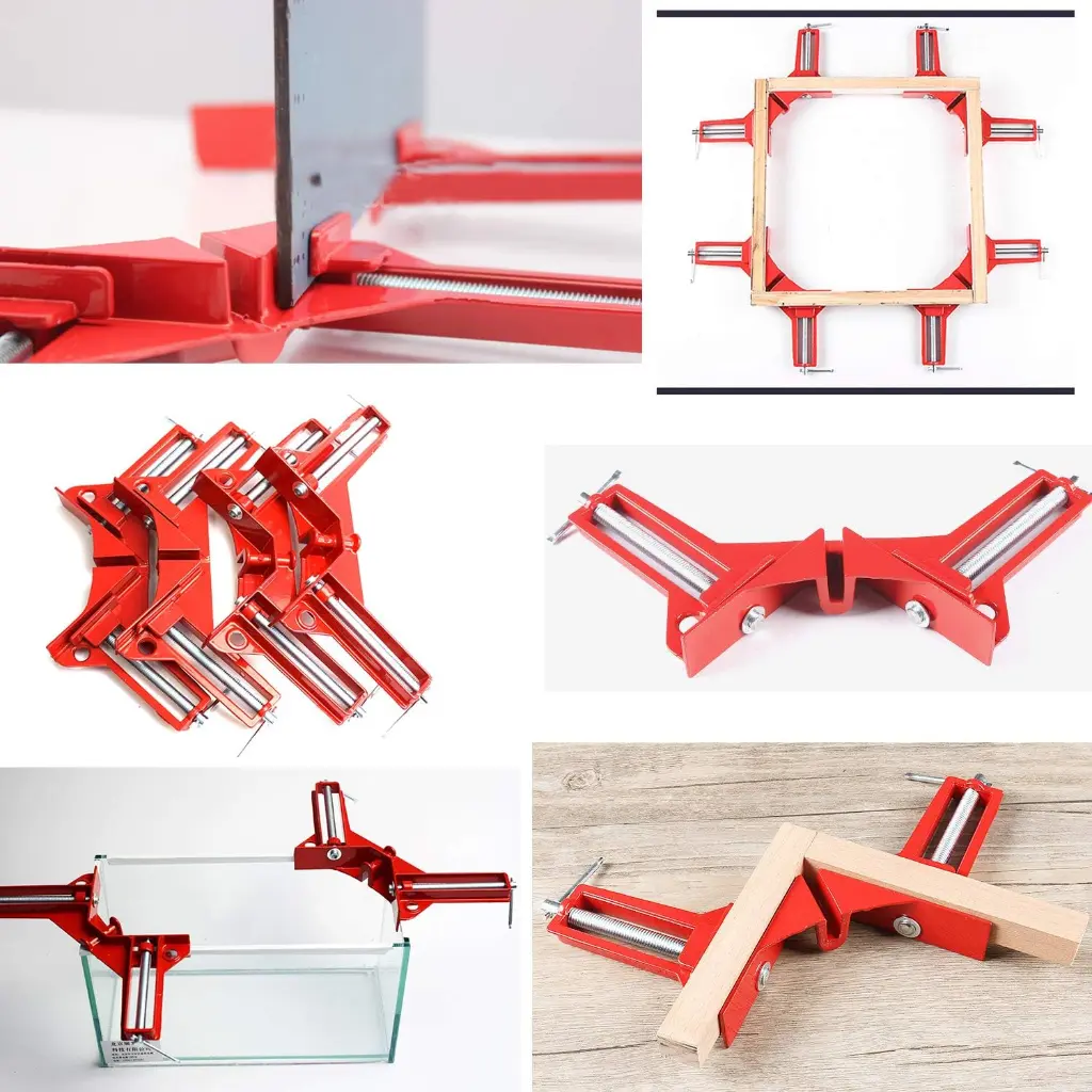 90 Degree Right Angle Clamps - Woodworking Set of 4, Adjustable Corner Square Clamp for Picture Frames, Welding, Fish-tanks, Cabinets, Shelf Holder, DIY Hand Tool 4.webp