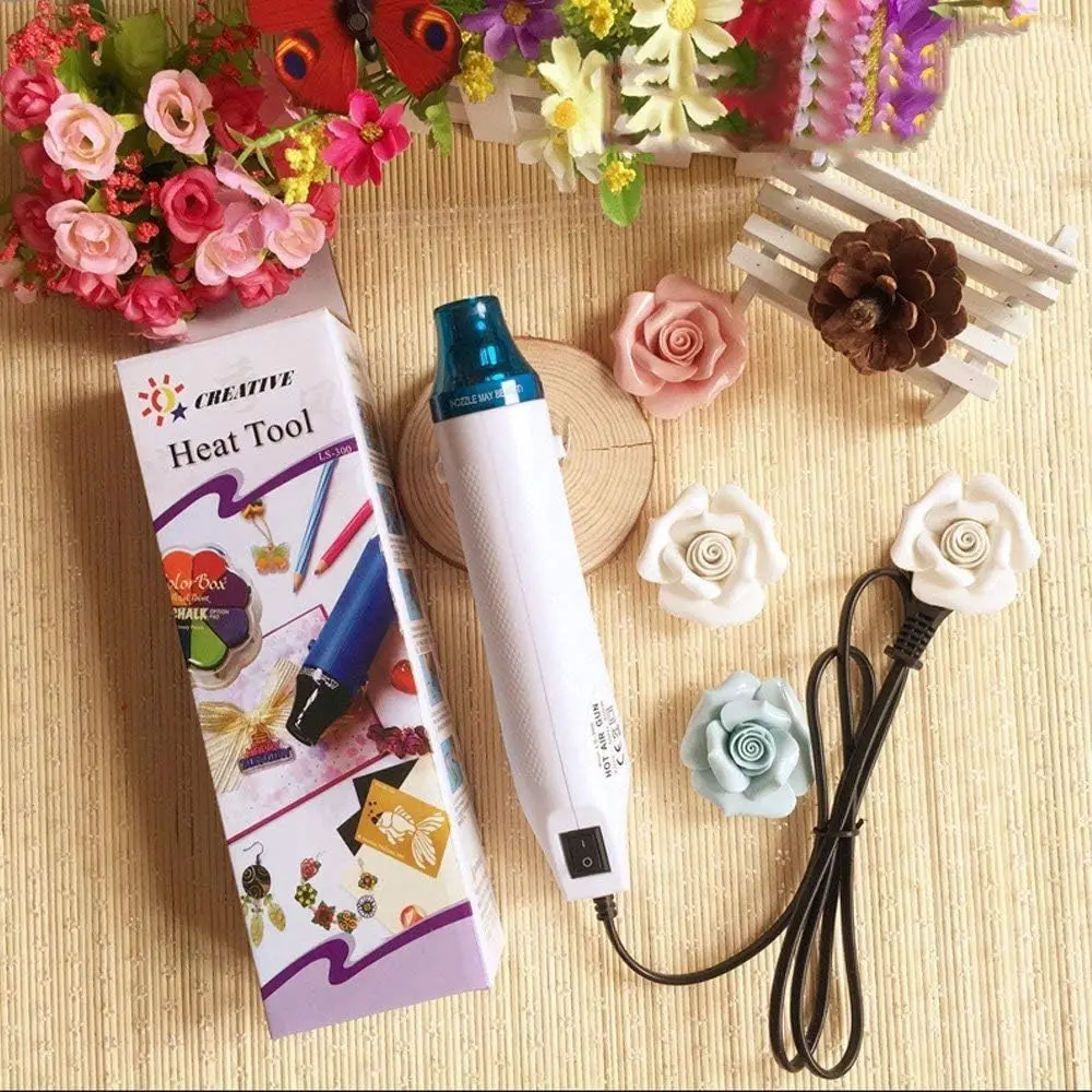 Mini Electric Hot Air Gun 220V Mini Shrink Heat Tool Embossing Powder Set Hot Air Dryer Temperature Hot Air Gun DIY Application for Drying Paint, Rubber Stamp, Heating Small Clay Works_3.webp