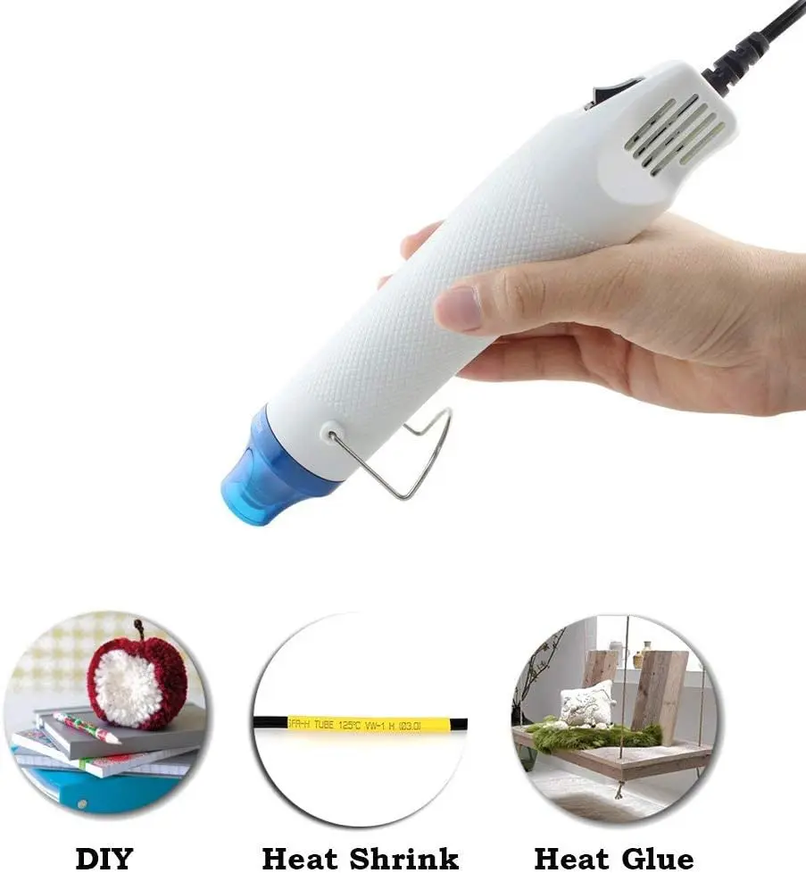 Mini Electric Hot Air Gun 220V Mini Shrink Heat Tool Embossing Powder Set Hot Air Dryer Temperature Hot Air Gun DIY Application for Drying Paint, Rubber Stamp, Heating Small Clay Works_1.webp