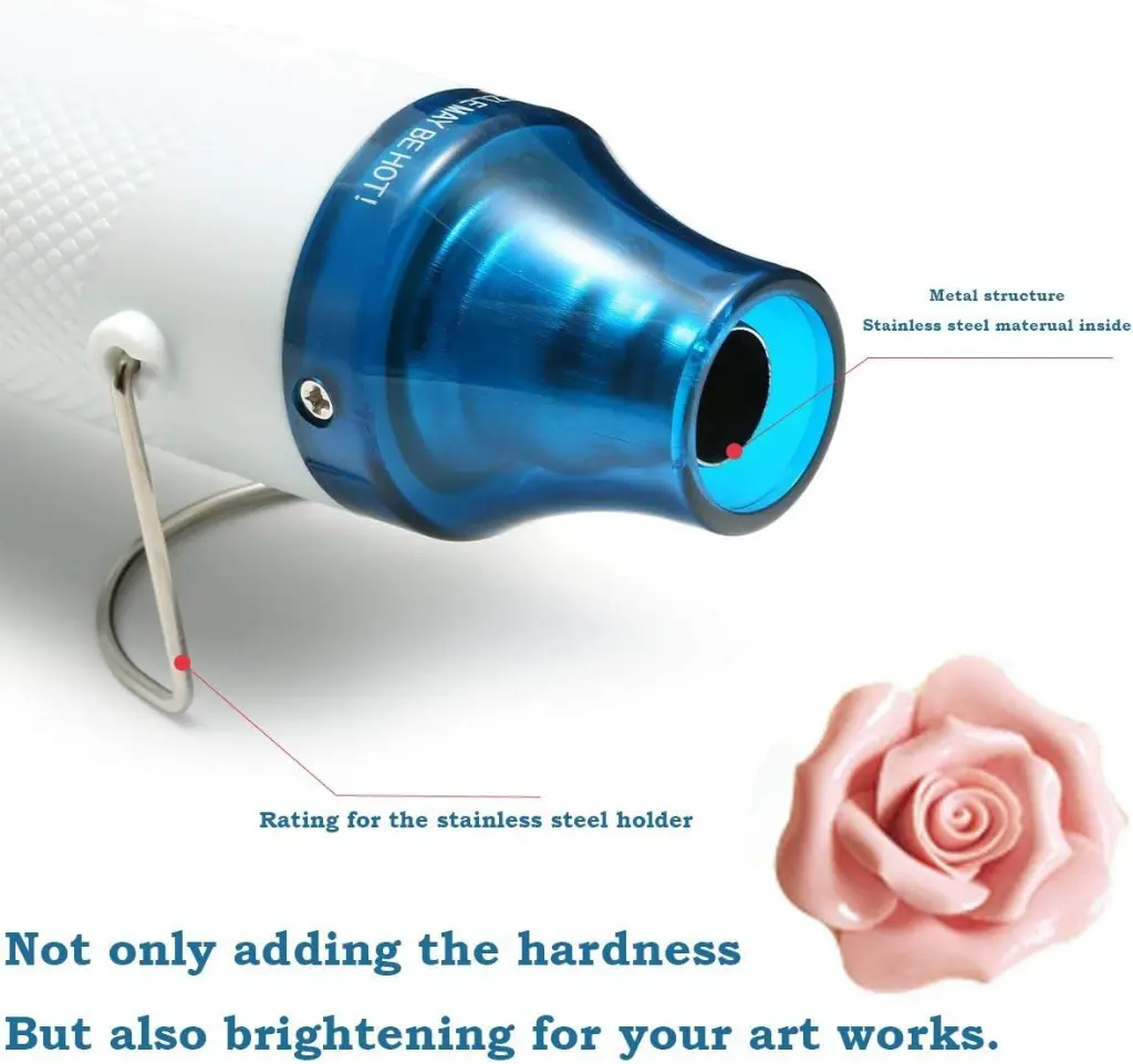 Mini Electric Hot Air Gun 220V Mini Shrink Heat Tool Embossing Powder Set Hot Air Dryer Temperature Hot Air Gun DIY Application for Drying Paint, Rubber Stamp, Heating Small Clay Works_2.webp