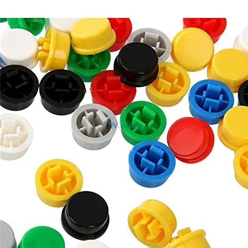 Tact Switches 12x12x7.3mm with Multicolored Switch Cap1.webp