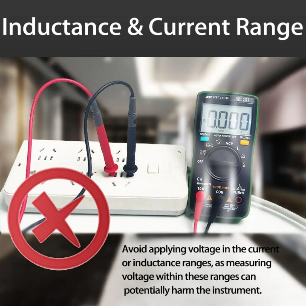 ZT-102L LCR Meter Inductance Tester Digital multimeter TRMS 6000 Counts accurately Measures Inductance Voltmeter Amp Meter ohmmetr Diodes Continuity Duty-Cycle Capacitance for Automotive 5.webp