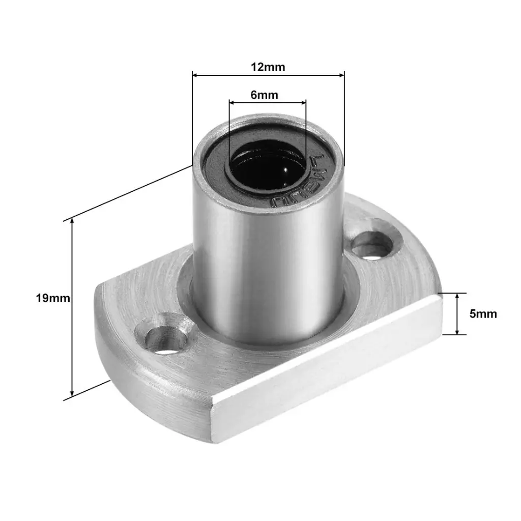 LMH6UU Two Side Cut Flange Linear Ball Bearings, 6mm Bore Dia, 12mm OD, 19mm Length 1.webp