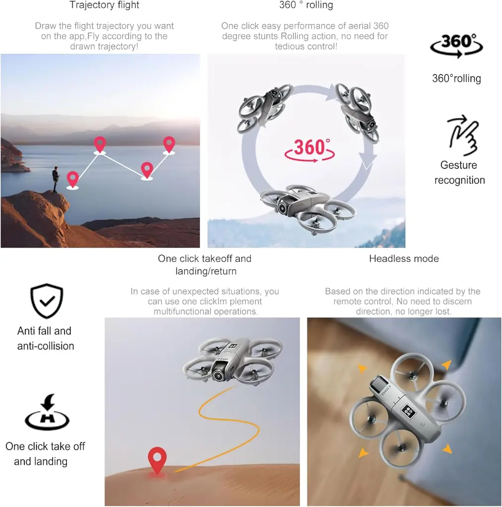 New D16 Dron Dual HD Camera Foldable Remote Control Drone with Optical Fow Hover Auto Intelligent Obstacle Avoidance Indoor and Outdoor Drone 7.webp
