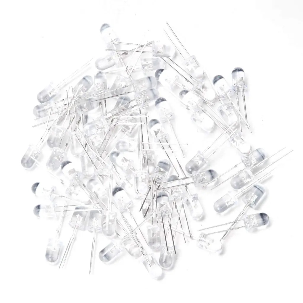 100 pcs 5mm Pink LED Diode Lights (Clear Round Transparent DC 3V 20mA) Bright Lighting Bulb Lamps Electronics Components Indicator Light Emitting Diodes_2.webp