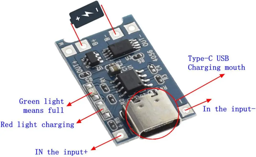 TP4056 Type-c USB 5V 1A 18650 Lithium Battery Charger Module Charging Board with Dual Protection Functions_2.webp