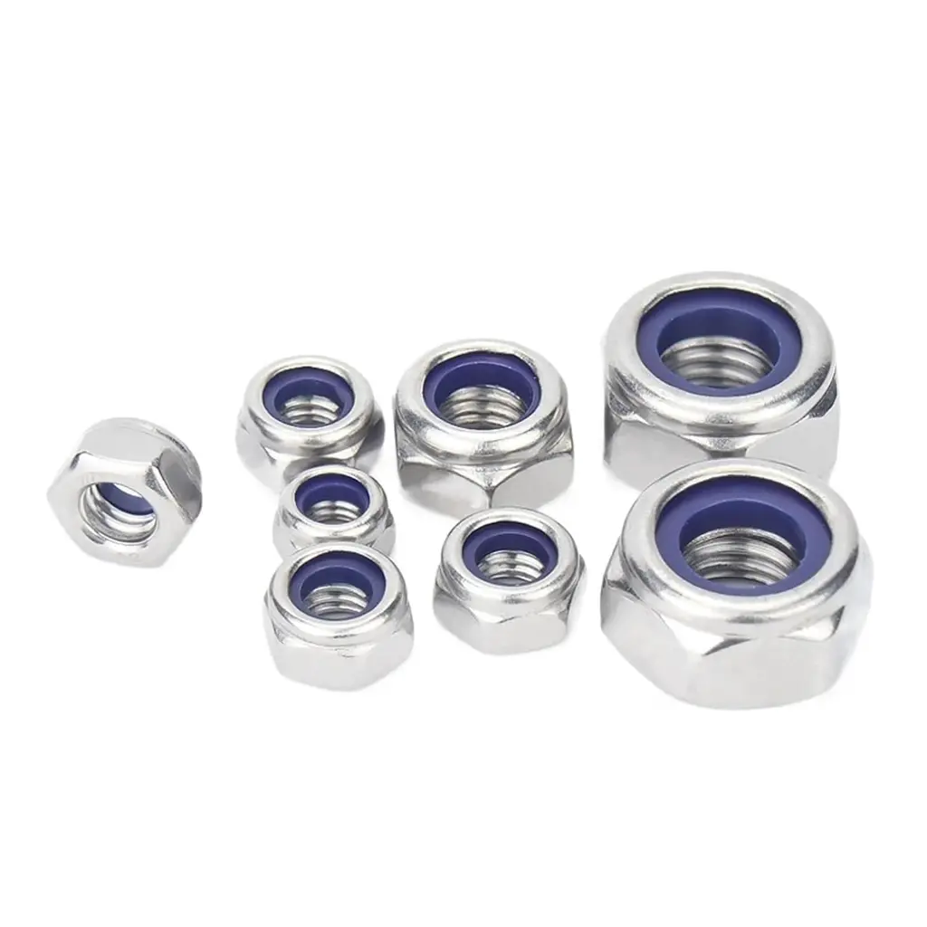 304 Stainless Steel Hex Hexagon Nylon Insert Lock Nut Self Locking Nylock Nut Locknut M2 M2.5 3.webp