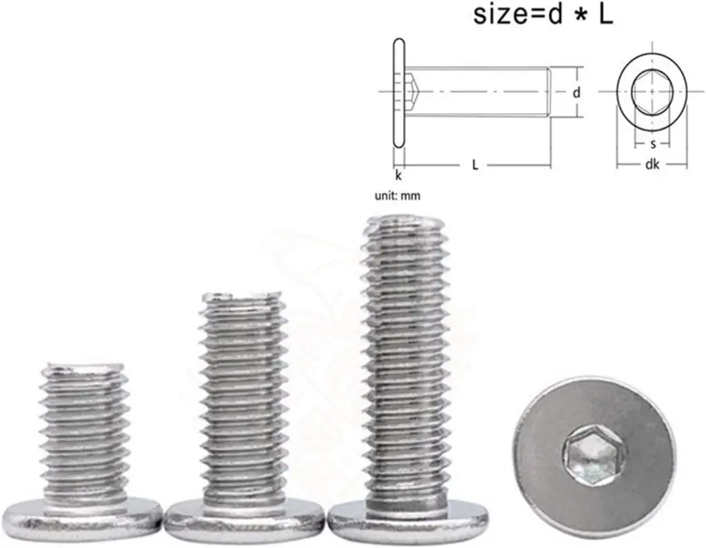 M2 M2.5 M3 M4 M5 M6 M8 304 Stainless Steel Hex Hexagon Socket Ultra Thin Super Low Flat Wafer Head Allen Cap Screw Bolt 1.webp