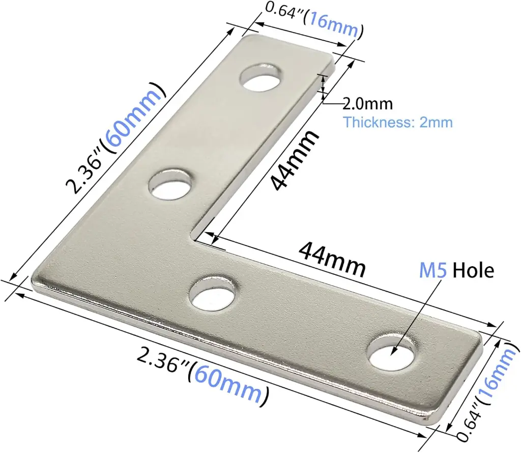 2020 Aluminum Extrusion T Slot Corner Bracket 20 Series Extruded Hardware L Shape Joint Plate with Nut Bolt for 20120  T V Slot Aluminum Profile Connector Accessories .webp
