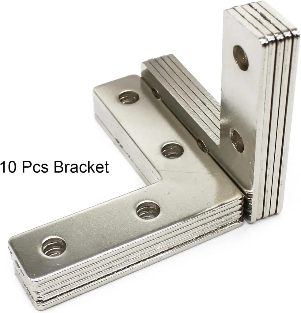 2020 Aluminum Extrusion T Slot Corner Bracket 20 Series Extruded Hardware L Shape Joint Plate with Nut Bolt for 20220  T V Slot Aluminum Profile Connector Accessories .webp