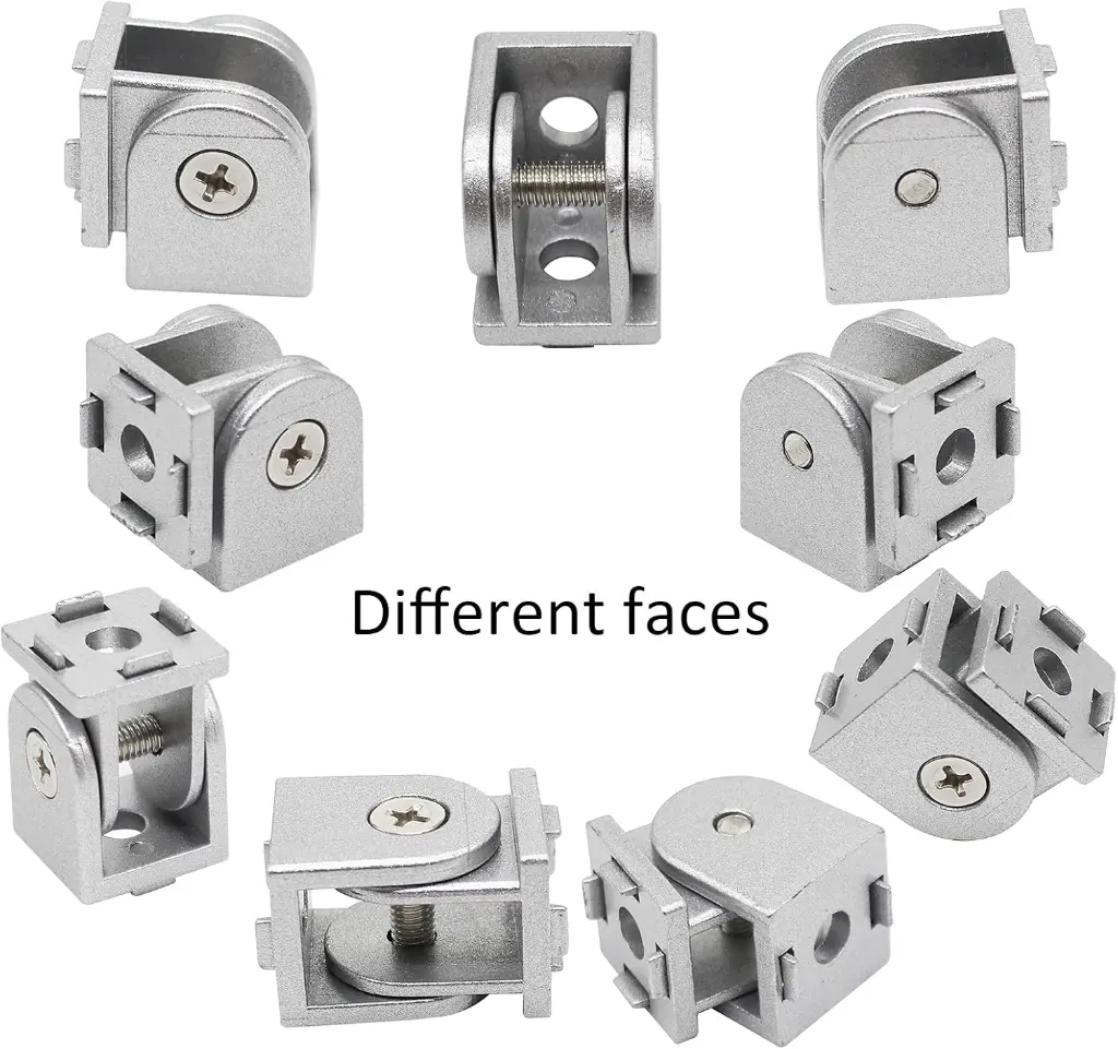 4 Sets Black 2020 Aluminum Extrusion Pivot Hinge Swivel Degree Angle Bracket with Handle for 20 Series 202.webp