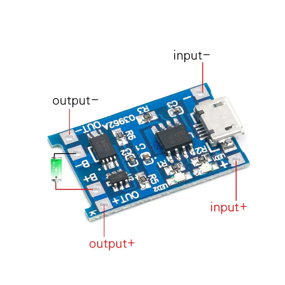 Micro USB 5V 1A 18650 TP4056 Lithium Battery Charger Module1.webp