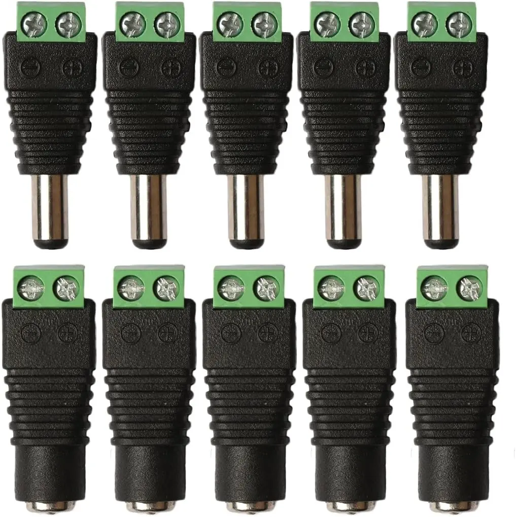DC Power Connector 5.5mm x 2.1mm 12V 24V Power Jack Plug Socket Cable Wire Terminal Male Female Adapter _1.webp
