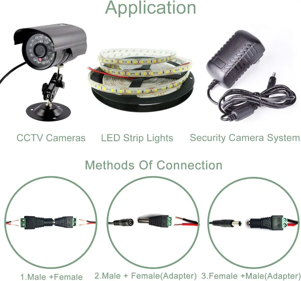 DC Power Connector 5.5mm x 2.1mm 12V 24V Power Jack Plug Socket Cable Wire Terminal Male Female Adapter _2.webp