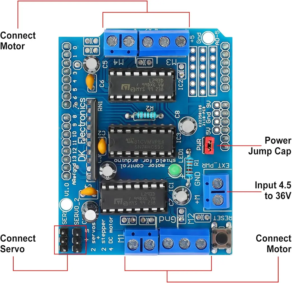 L293D DC Motor Drive - Stepper Motor Control Shield Module Expansion Board Fit_3.webp