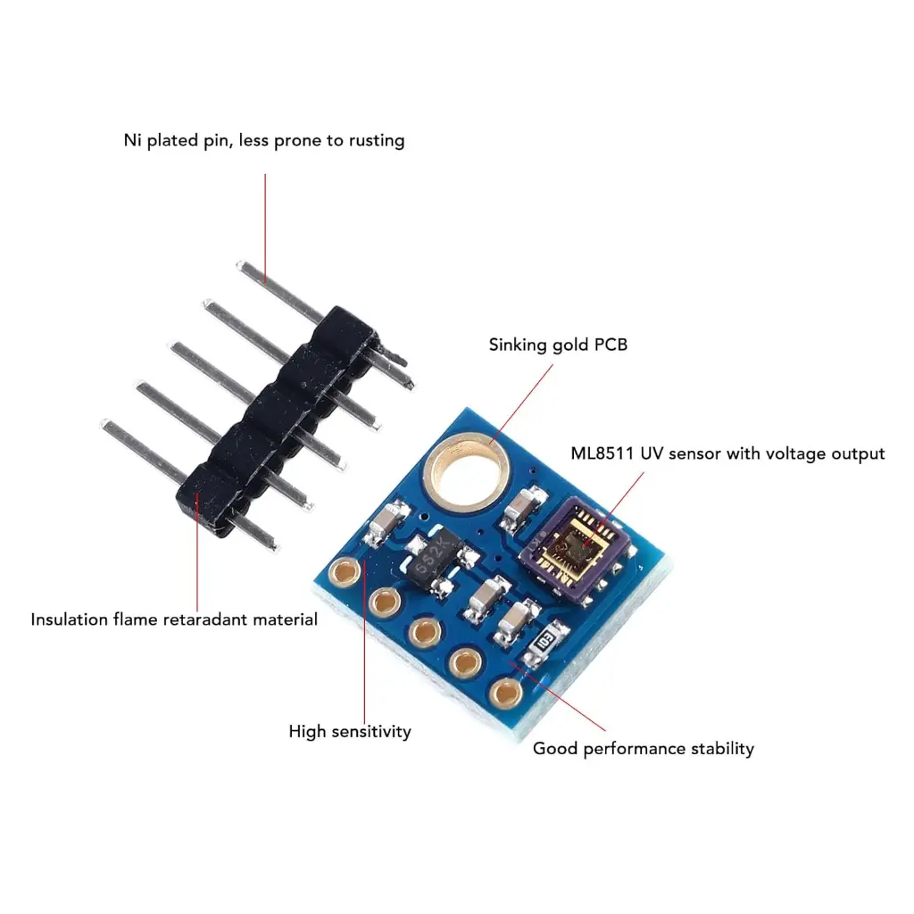 ML8511 Analog Output UV Sensor Module, Ultraviolet Light Inspection Sensor_2.webp