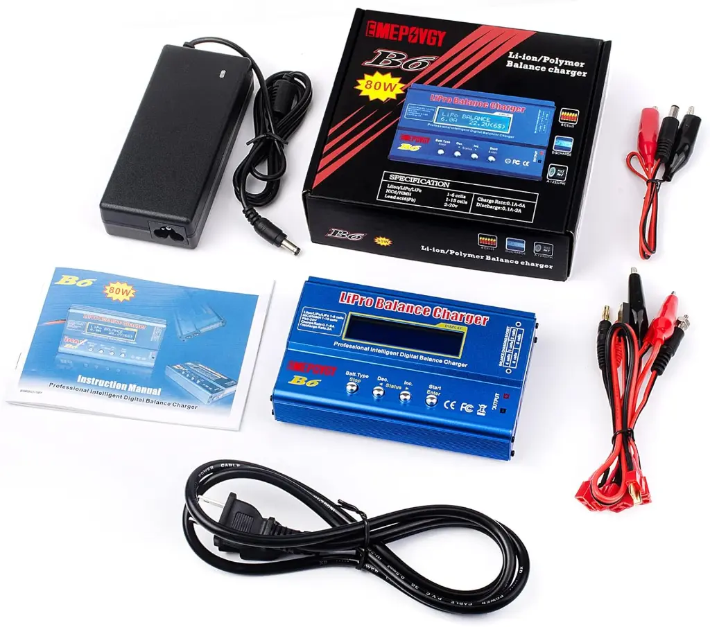 B6 Lipo Battery Balance Charger 80W 6A Discharger for NiMHNiCd (1-15S) LiPoLi-ionLife Battery (16S) RC Hobby Batteries Balance Charger with AC Power Supply 6.webp