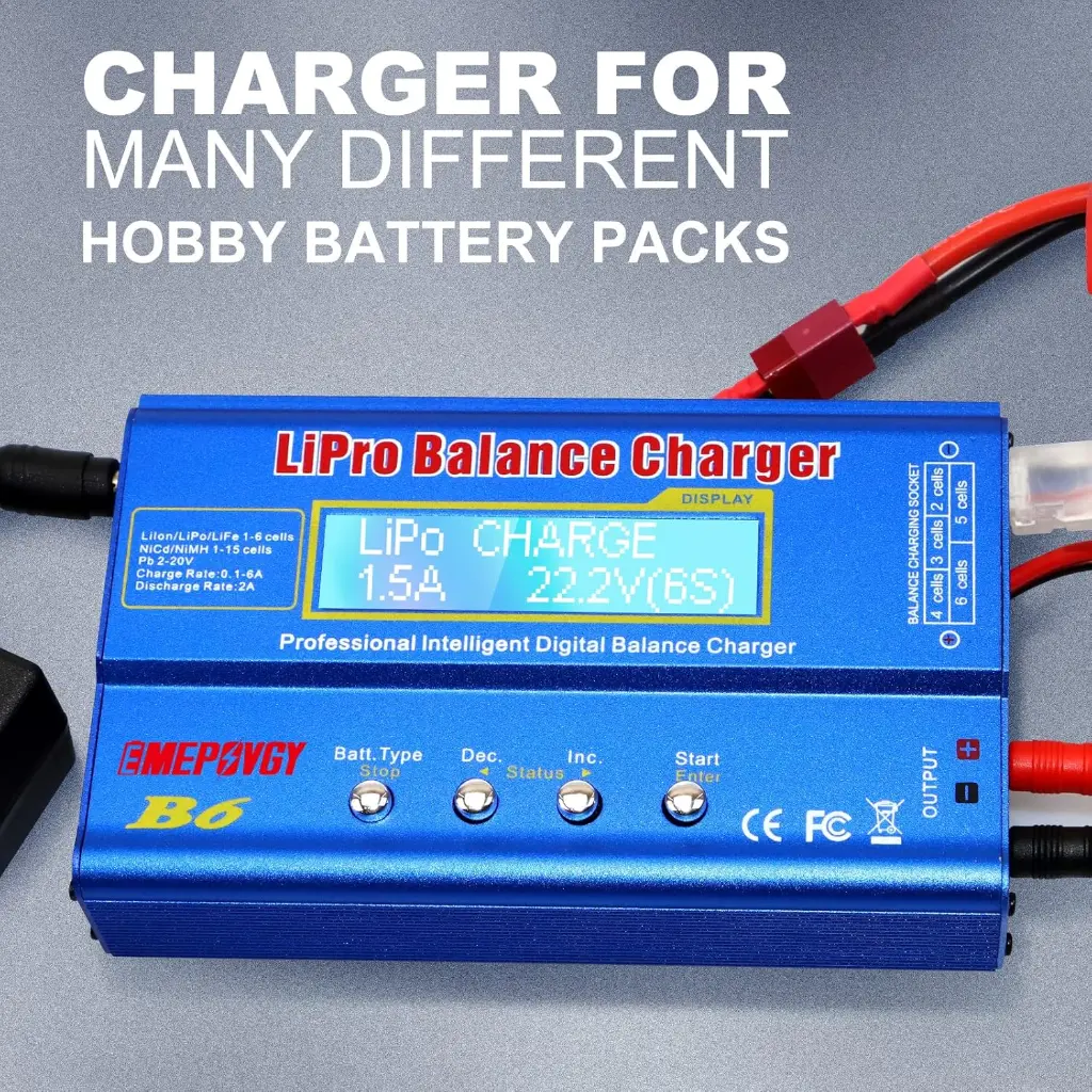 B6 Lipo Battery Balance Charger 80W 6A Discharger for NiMHNiCd (1-15S) LiPoLi-ionLife Battery (16S) RC Hobby Batteries Balance Charger with AC Power Supply 1.webp