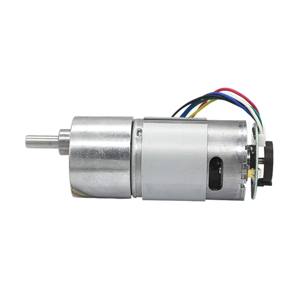 High-Torque DC Geared Motor with Encoder –  4–500 RPM, 6mm Shaft (166 RPM at 6V DC).webp