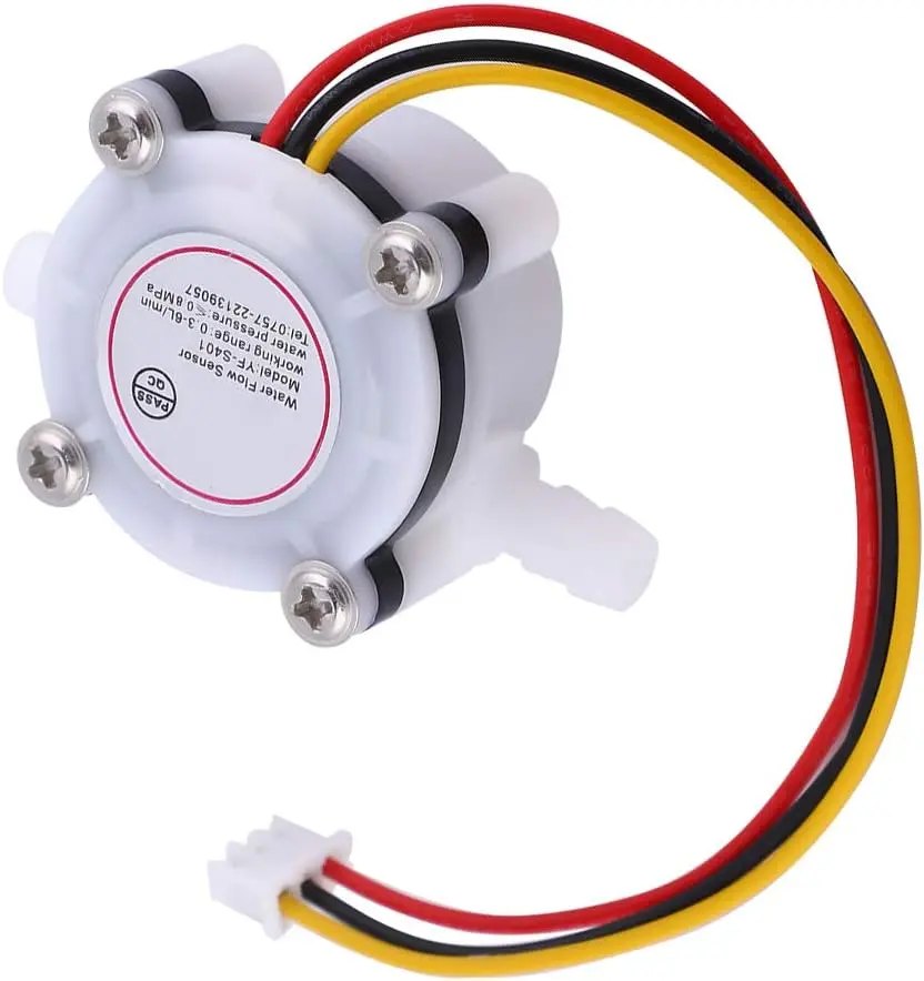 Water Flow Sensor, Stable Hall Effect Flow Meter YF S401 Plastic 50_ ± 10_ Suitable for Water Cooler, Coffee Machine and Water Filter, Liquid Level Sensor 1.webp