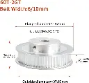 GT2 Timing Pulley  60 Teeth Aluminum Bore 5 6.35 10 12 8MM for Belt Width 6mm 10mm Belt for 3D Printer(60T W6 B6.35) 