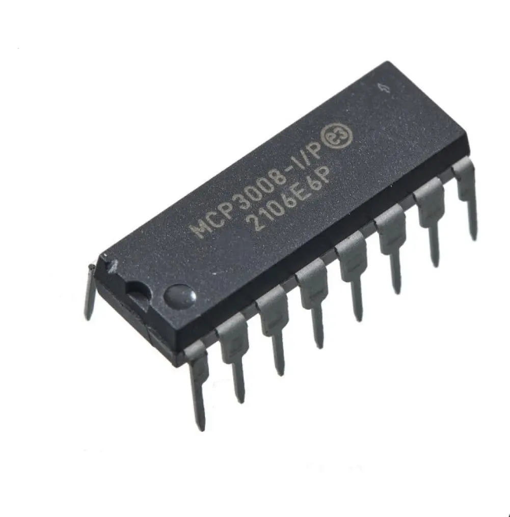 MCP3008-I/P MCP3008 Convertisseurs A/N 10 bits à 8 canaux, DIP-16