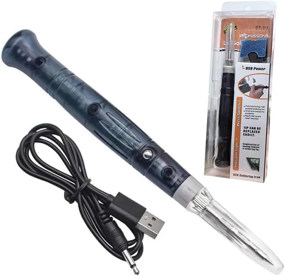 USB Soldering Iron Pen 5V 8W, Portable Handheld Welding Tool Kit with Fast Heating - Compact for Electronics Repair, DIY Projects, Jewelry & PCB (Engineers/Hobbyists) 