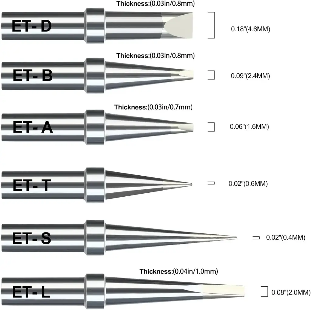 Solder Tips for  Soldering Iron, Replacement Tips Series 