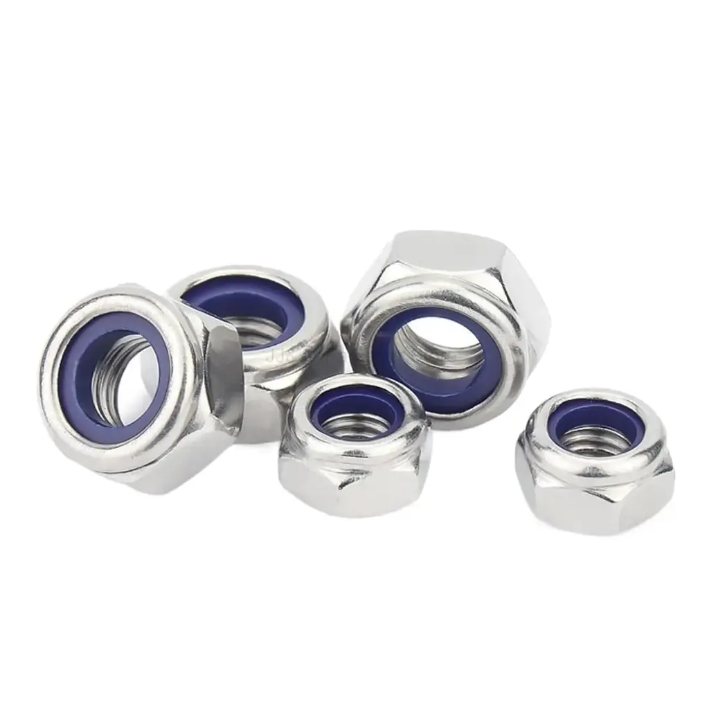 304 Stainless Steel Hex Hexagon Nylon Insert Lock Nut Self Locking Nylock Nut Locknut M2 M2.5 M4 M5
