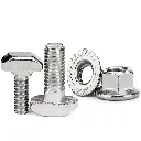 2020 Series Hammer Head Bolt T Screw and  Flange Nut Set,Nickel Plated,for 2020 Series European Standard T-Slot Aluminum Profile(M5x16mm)