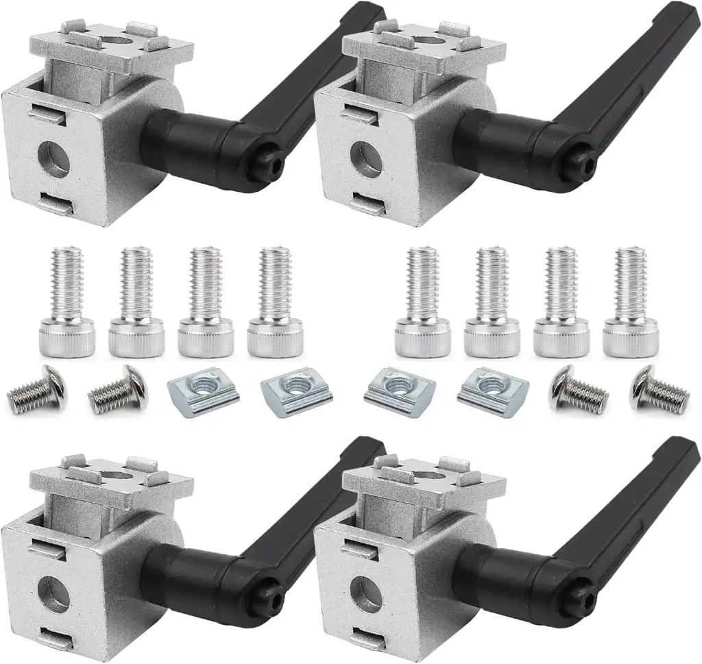 2020 Aluminum Extrusion Pivot Hinge Swivel Degree Angle Bracket with Handle for 20 Series 20/20 2020 V T Slot Extruded Aluminum Profile Hardware Connector
