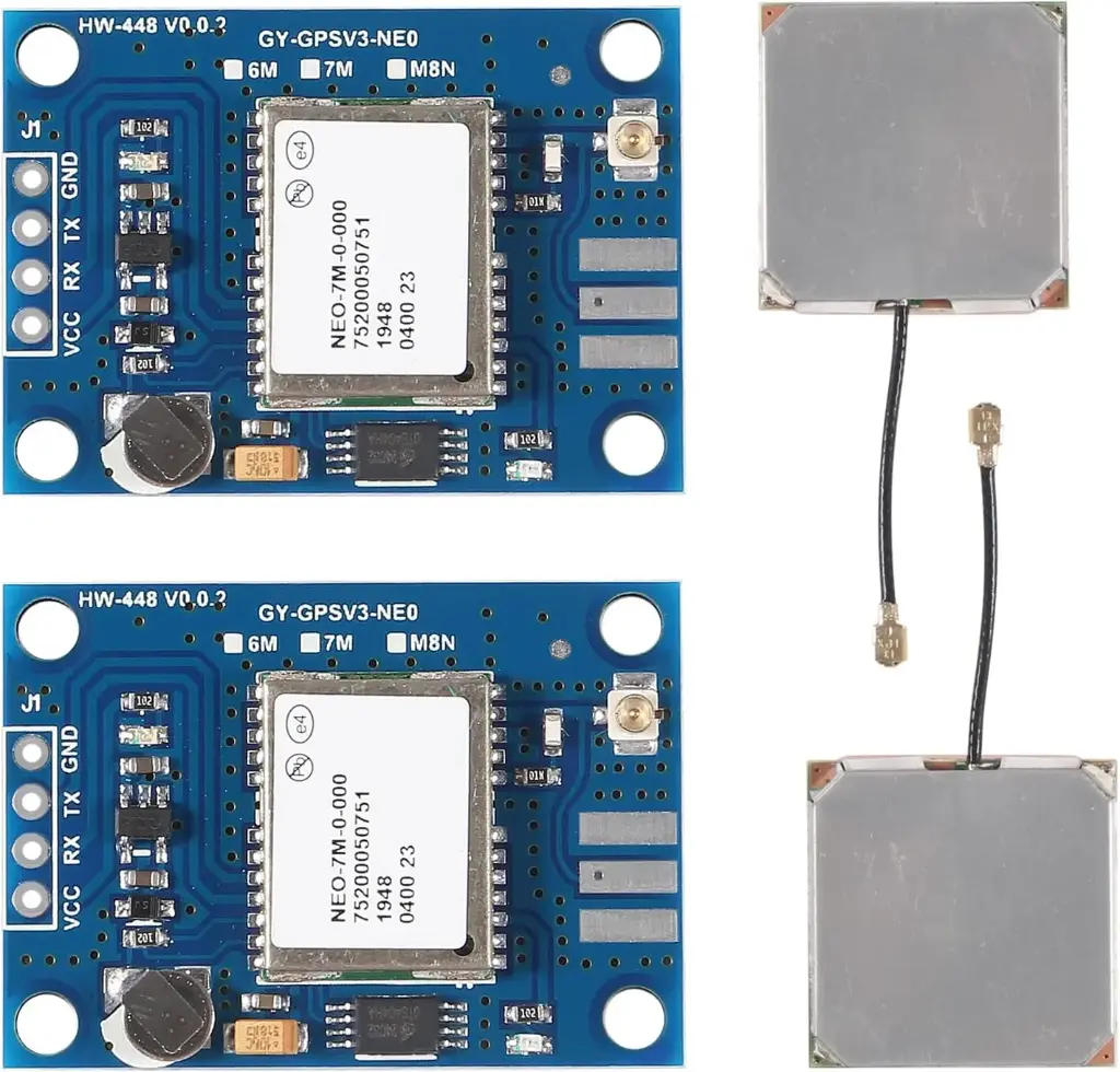 GY-NEO7MV2 NEO-7M GPS Flight Control Module (3 V – 5 V) with High-Power Ceramic Antenna, for Arduino, EEPROM, and APM 2.5