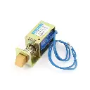 Électroaimant linéaire à cadre ouvert JF-S0837DL – Course 10 mm – Force de traction 1,5 kg (15 N) – Type « pull » – 6 V / 12 V / 24 V 1 A – Module de verrouillage de porte (2 V)