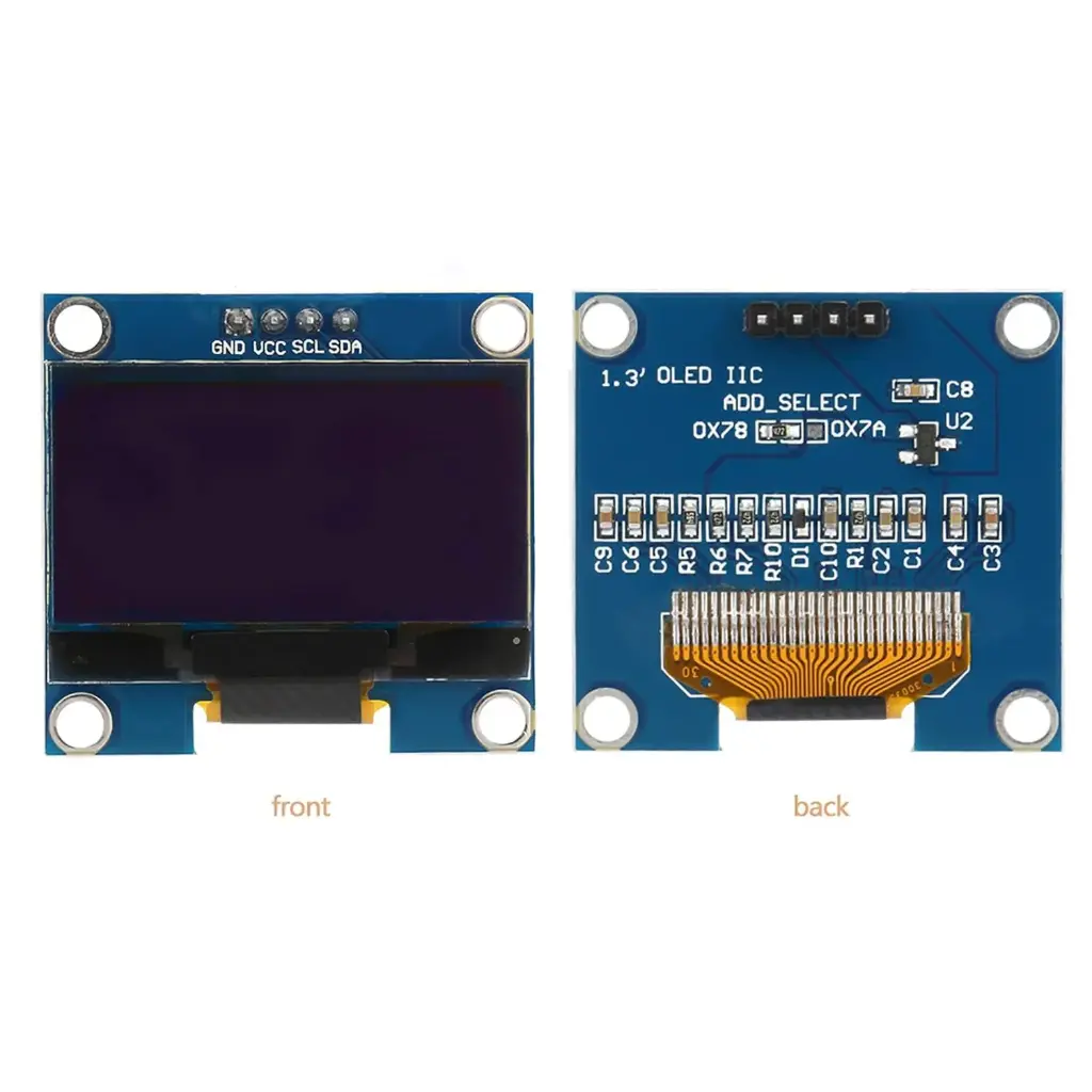 Module d'affichage couleur OLED 1.3inch 3.3V/5V Résolution 128×64 SSD