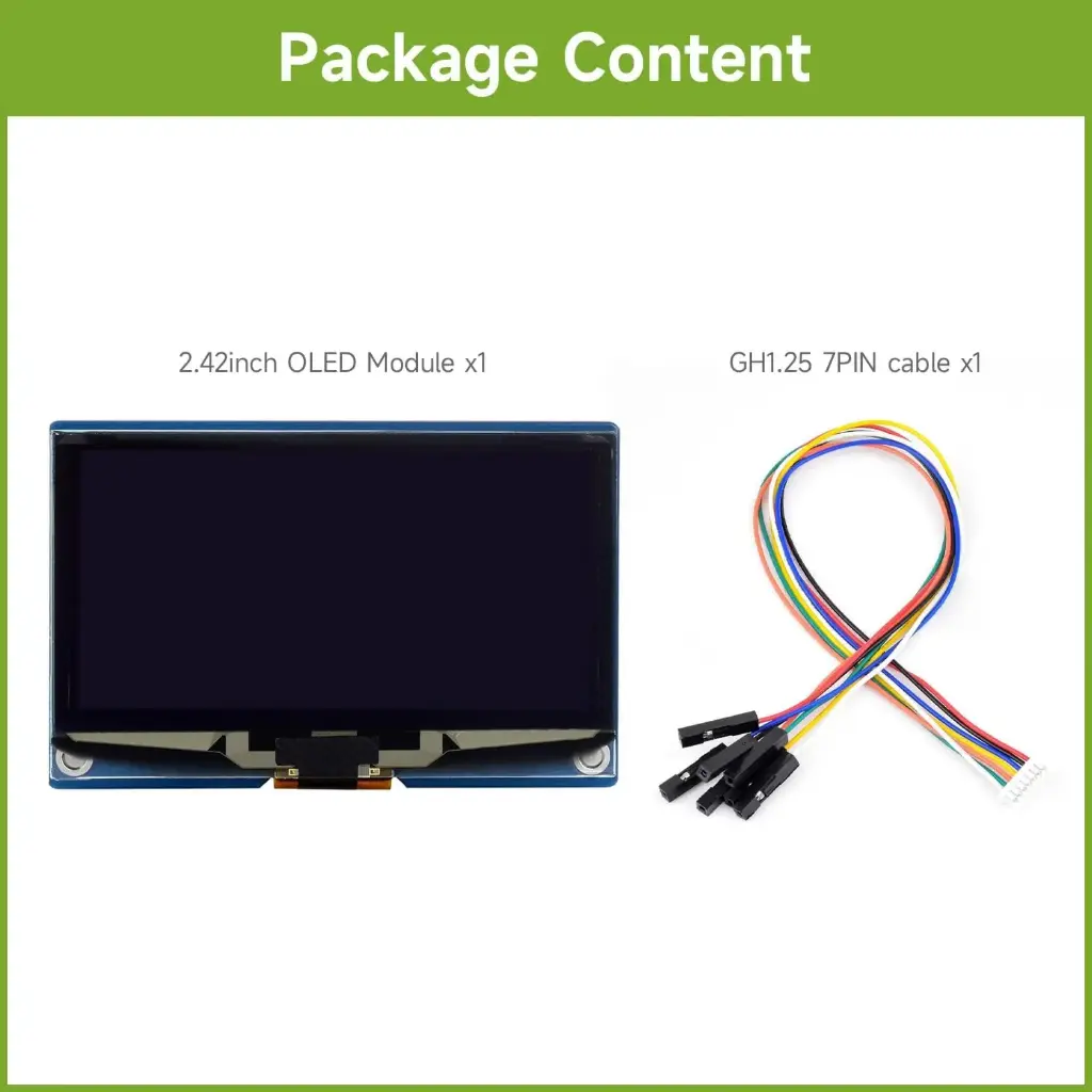 Module d’affichage OLED 2,42 pouces, panneau 128 × 64, interfaces SPI / I²C