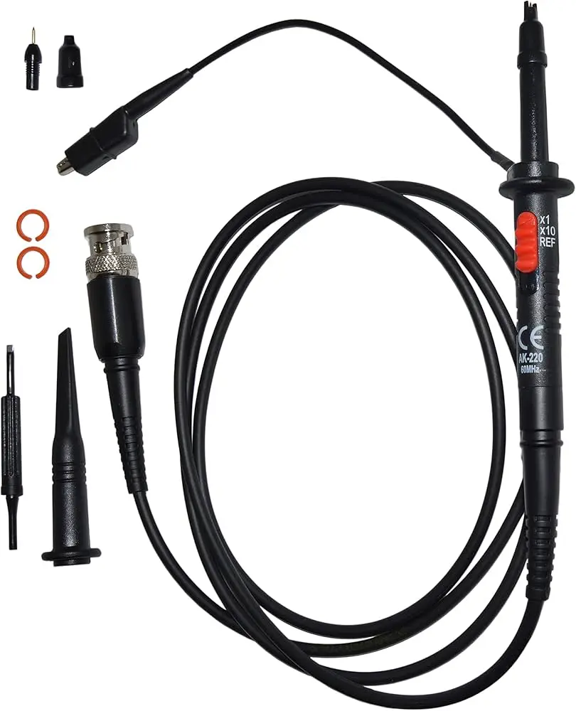 P TK‑60, Oscilloscope probe BNC 60 MHz with accessories, 1:1–10:1