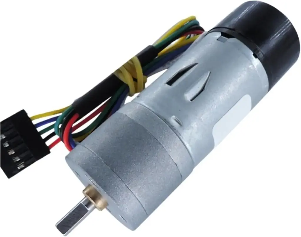 DIY High Torque DC 12V Geared Motor JGA25-370 with Metal Gearbox, Encoder, Low-Speed Brushed Motor for Robots, Pumps, and Smart Vehicle Projects