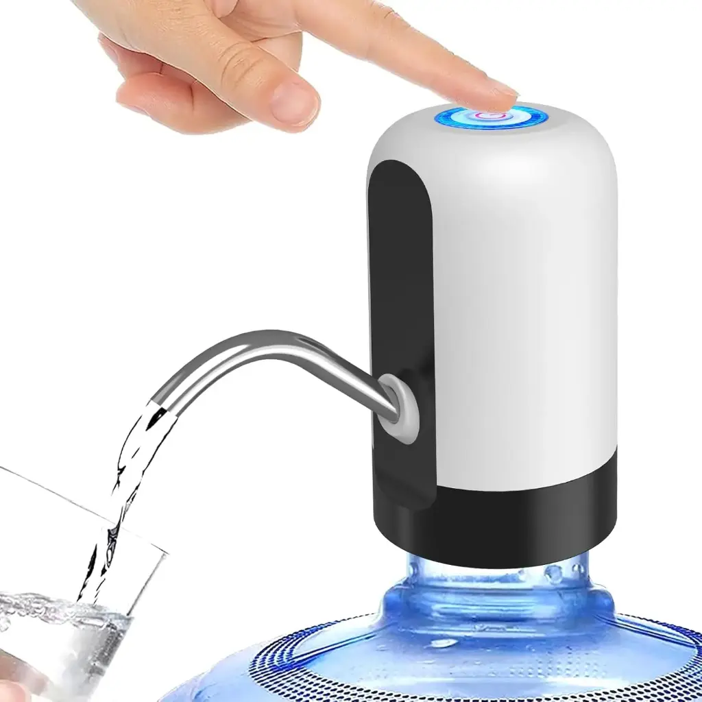 Pompe de table à eau GetKen pour bonbonne de 5 gallons rechargeable, distributeur d'eau pour bouteille de 5 gallons à chargement par le bas, mini-distributeur portable automatique pour cruche d'eau potable avec charge USB, idéal pour le camping et la cuisine.